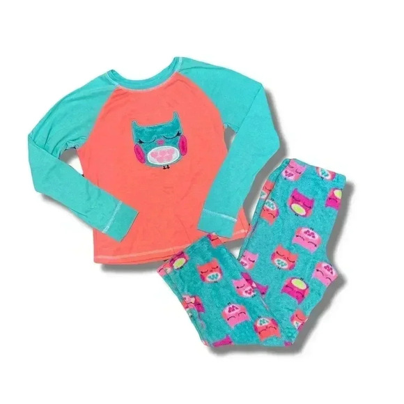 Wonder Nation Other - Wonder Nation Girls' Owl Pajama Set XL Multicolor Long Sleeve 2-Piece